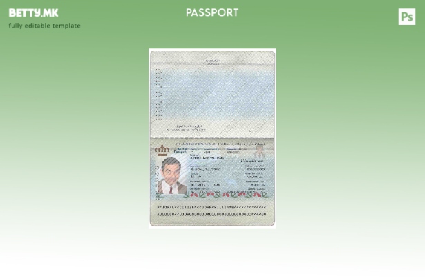 Шаблон за пасош на Јордан во модерен стил